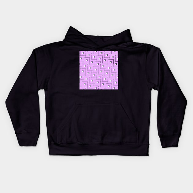 toned rectangular with centre square linear repetitive pattern - background Kids Hoodie by stephenignacio